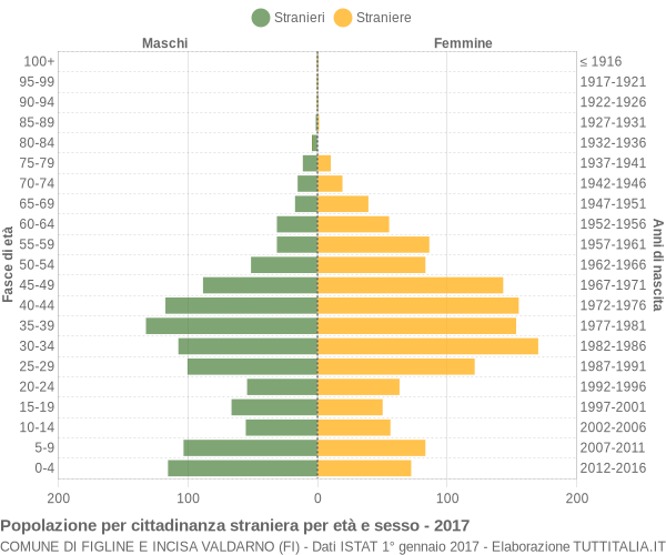 Grafico cittadini stranieri - Figline e Incisa Valdarno 2017