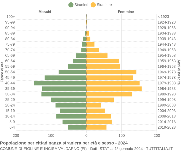 Grafico cittadini stranieri - Figline e Incisa Valdarno 2024