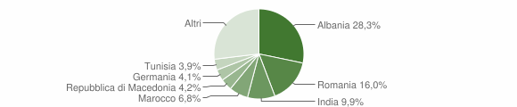 Grafico cittadinanza stranieri - Bucine 2008