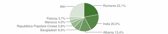 Grafico cittadinanza stranieri - Bucine 2023