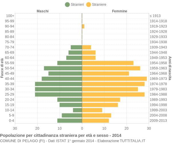 Grafico cittadini stranieri - Pelago 2014