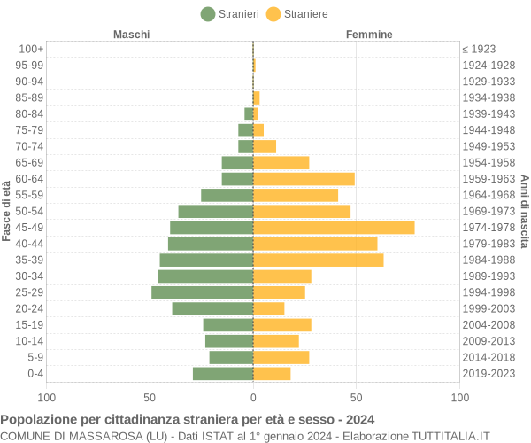 Grafico cittadini stranieri - Massarosa 2024