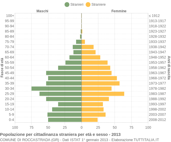 Grafico cittadini stranieri - Roccastrada 2013