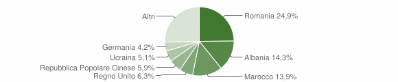Grafico cittadinanza stranieri - Fosdinovo 2010