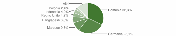 Grafico cittadinanza stranieri - Chiusi della Verna 2009