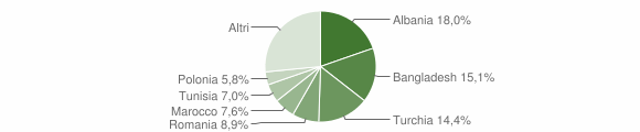 Grafico cittadinanza stranieri - Arcidosso 2011