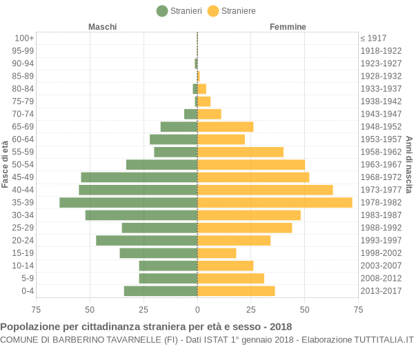 Grafico cittadini stranieri - Barberino Tavarnelle 2018