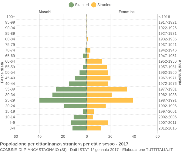 Grafico cittadini stranieri - Piancastagnaio 2017