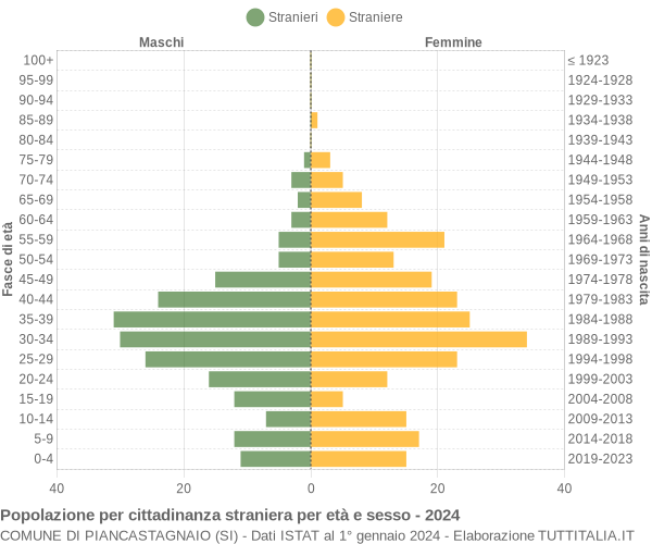 Grafico cittadini stranieri - Piancastagnaio 2024