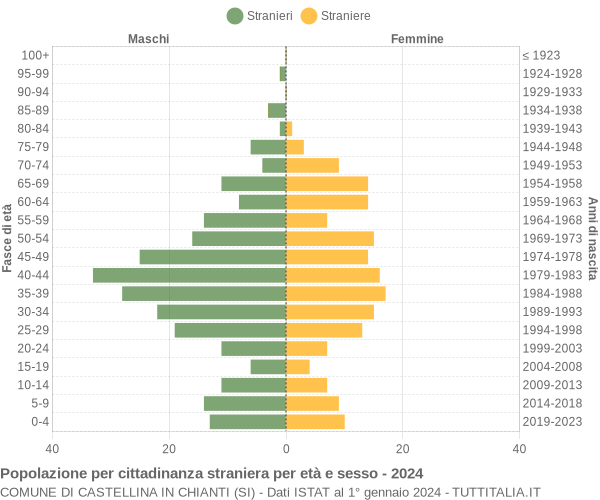 Grafico cittadini stranieri - Castellina in Chianti 2024