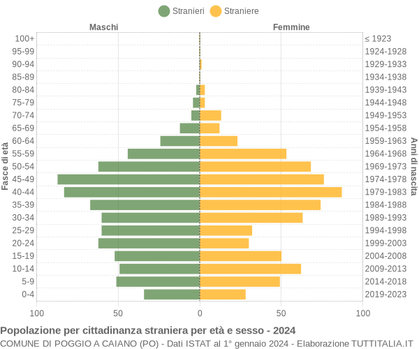 Grafico cittadini stranieri - Poggio a Caiano 2024