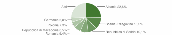 Grafico cittadinanza stranieri - Chiusdino 2010