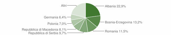 Grafico cittadinanza stranieri - Chiusdino 2011