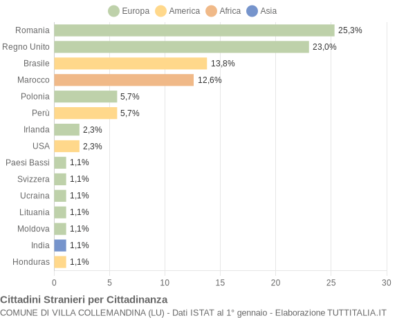 Grafico cittadinanza stranieri - Villa Collemandina 2019