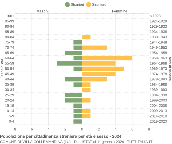 Grafico cittadini stranieri - Villa Collemandina 2024