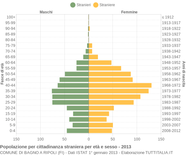 Grafico cittadini stranieri - Bagno a Ripoli 2013