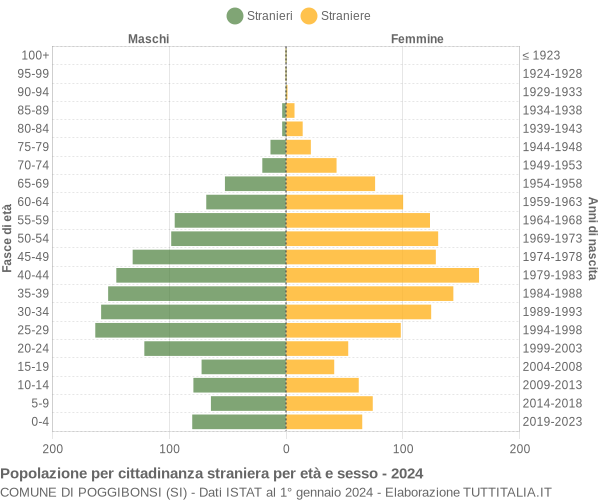 Grafico cittadini stranieri - Poggibonsi 2024