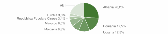 Grafico cittadinanza stranieri - Cecina 2015