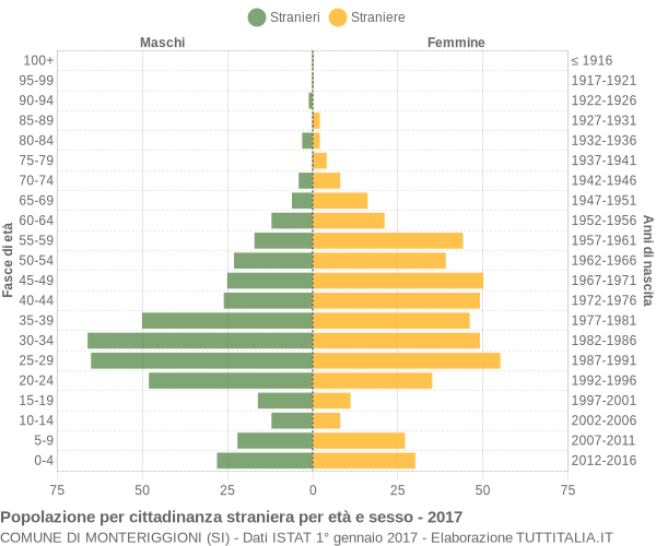 Grafico cittadini stranieri - Monteriggioni 2017