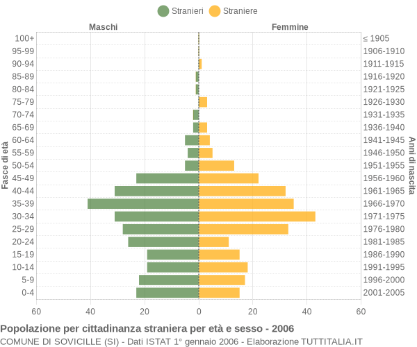 Grafico cittadini stranieri - Sovicille 2006