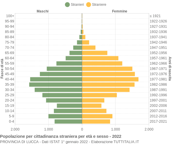 Grafico cittadini stranieri - 2022