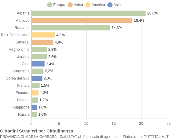 Grafico cittadinanza stranieri - 2006