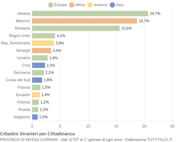 Grafico cittadinanza stranieri - 2007