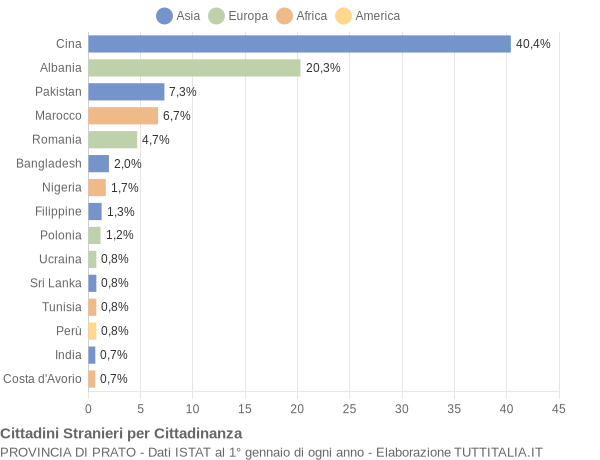 Grafico cittadinanza stranieri - 2006