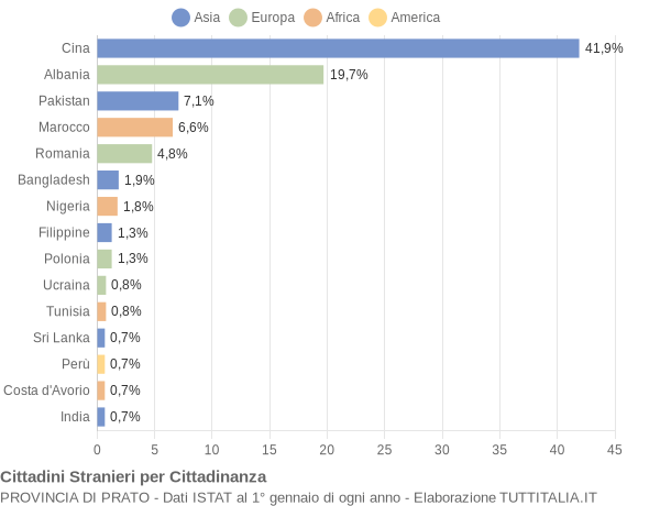 Grafico cittadinanza stranieri - 2007