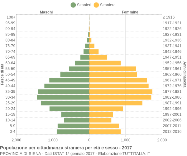 Grafico cittadini stranieri - 2017