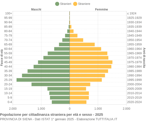 Grafico cittadini stranieri - 2025