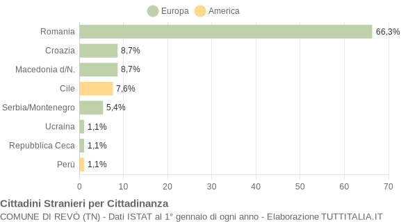 Grafico cittadinanza stranieri - Revò 2007