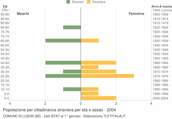 Grafico cittadini stranieri - Luson 2004