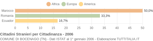 Grafico cittadinanza stranieri - Bocenago 2006