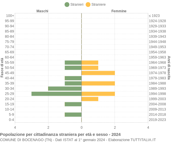 Grafico cittadini stranieri - Bocenago 2024