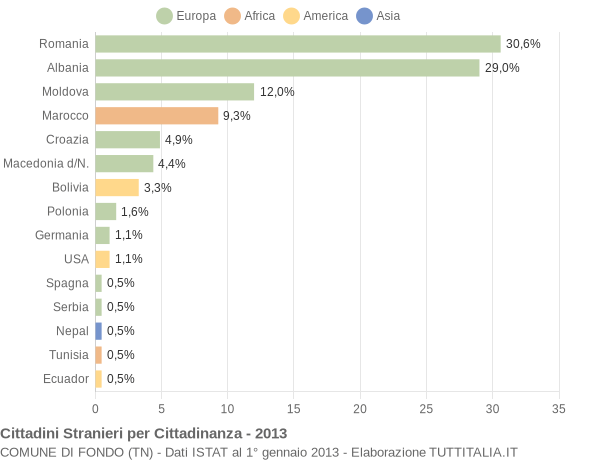 Grafico cittadinanza stranieri - Fondo 2013