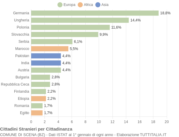 Grafico cittadinanza stranieri - Scena 2019