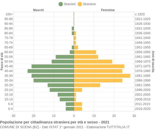 Grafico cittadini stranieri - Scena 2021