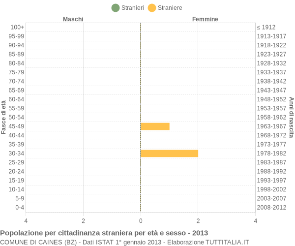 Grafico cittadini stranieri - Caines 2013