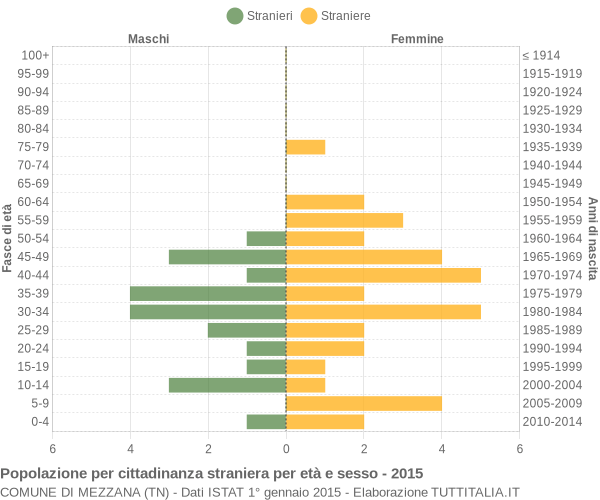 Grafico cittadini stranieri - Mezzana 2015