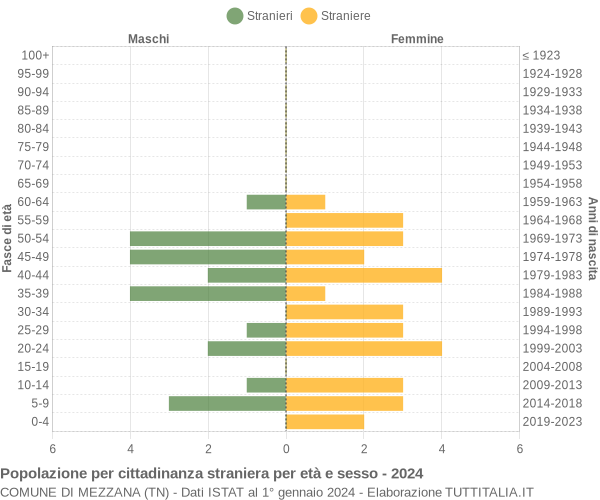 Grafico cittadini stranieri - Mezzana 2024