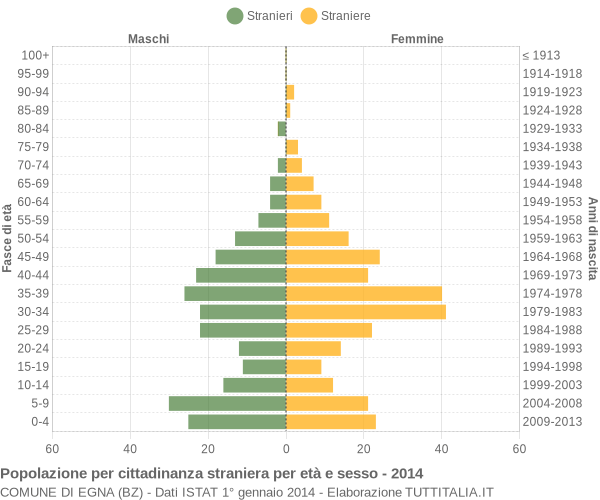 Grafico cittadini stranieri - Egna 2014