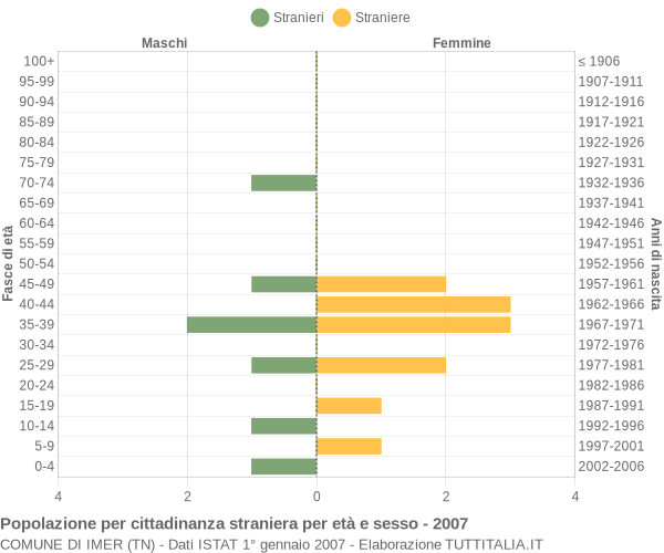 Grafico cittadini stranieri - Imer 2007