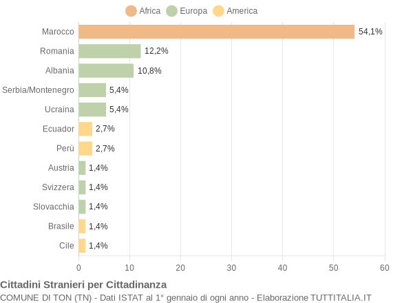 Grafico cittadinanza stranieri - Ton 2004