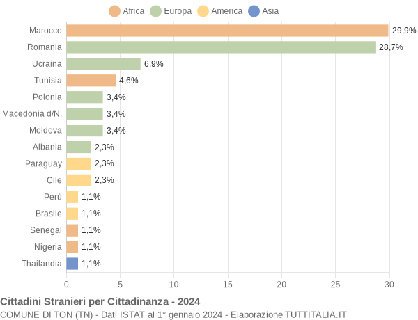 Grafico cittadinanza stranieri - Ton 2024