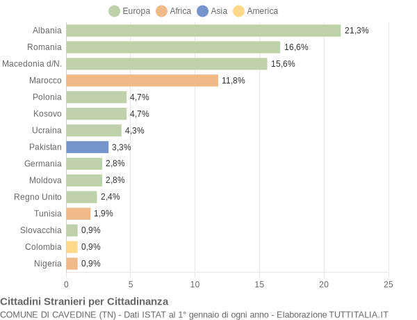 Grafico cittadinanza stranieri - Cavedine 2015