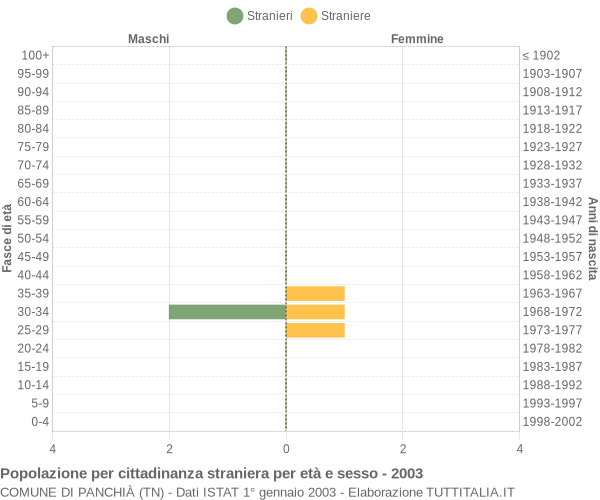 Grafico cittadini stranieri - Panchià 2003