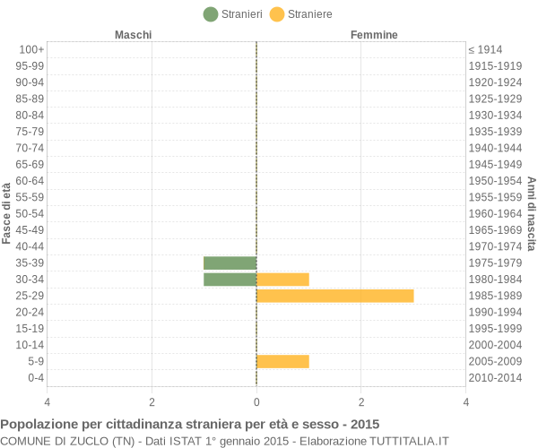 Grafico cittadini stranieri - Zuclo 2015