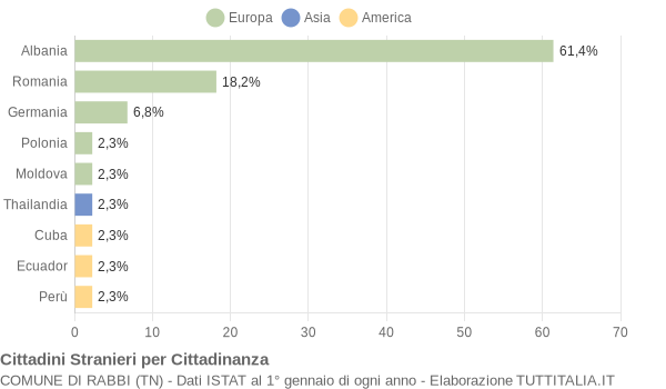 Grafico cittadinanza stranieri - Rabbi 2011