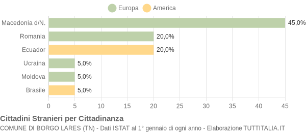 Grafico cittadinanza stranieri - Borgo Lares 2010